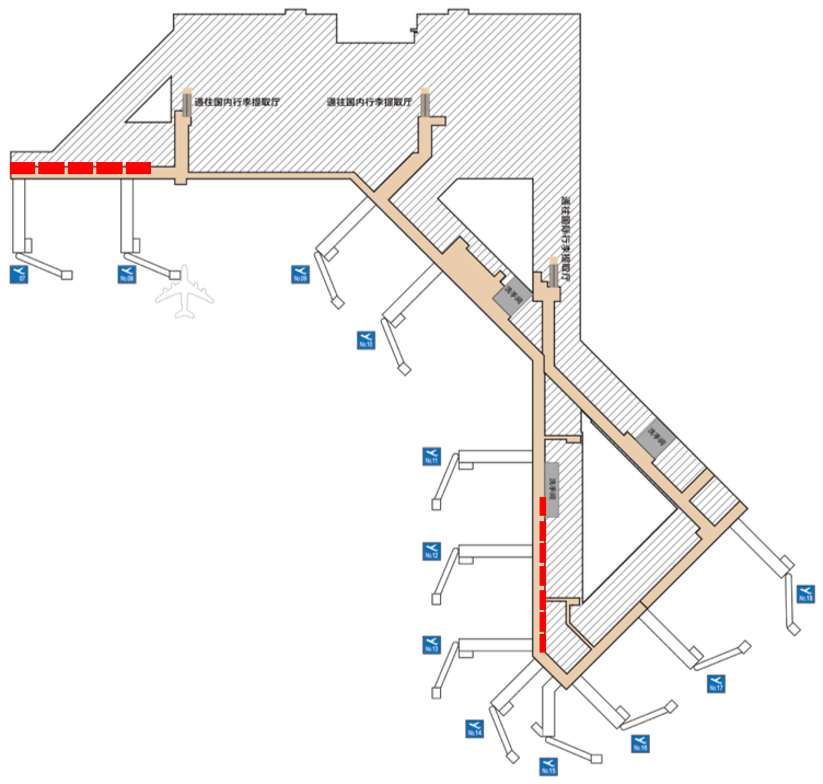太原武宿国际机场广告-T2国内到达通廊灯箱位置图