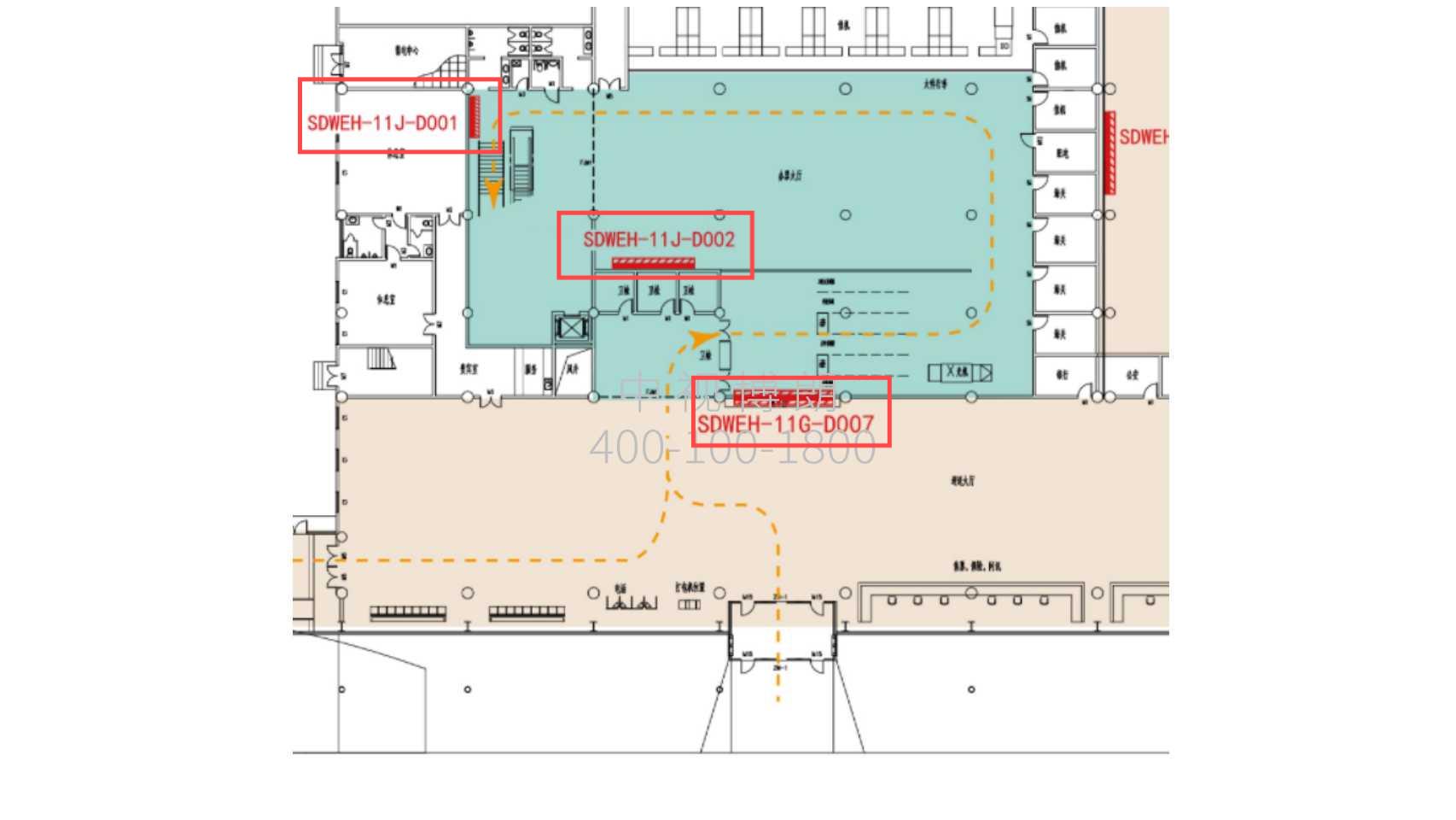 威海机场广告-国际出发值机厅灯箱点位图