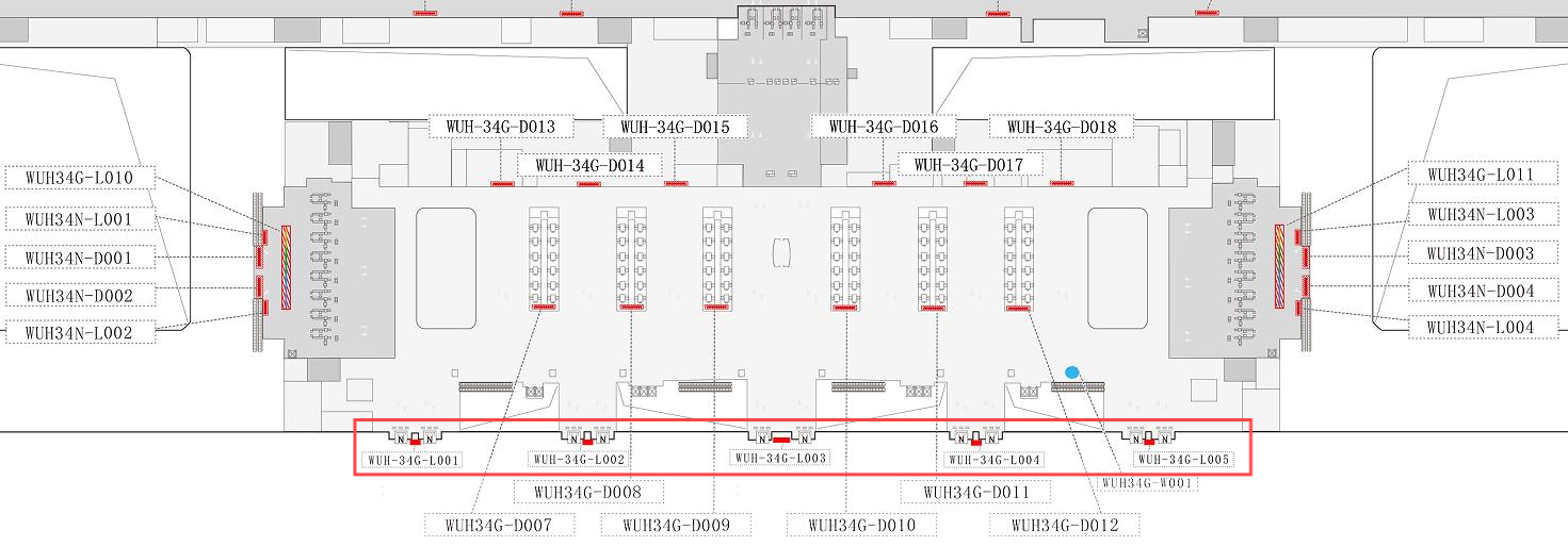 武汉机场广告-T3航站楼1-5号门外LED套装点位图
