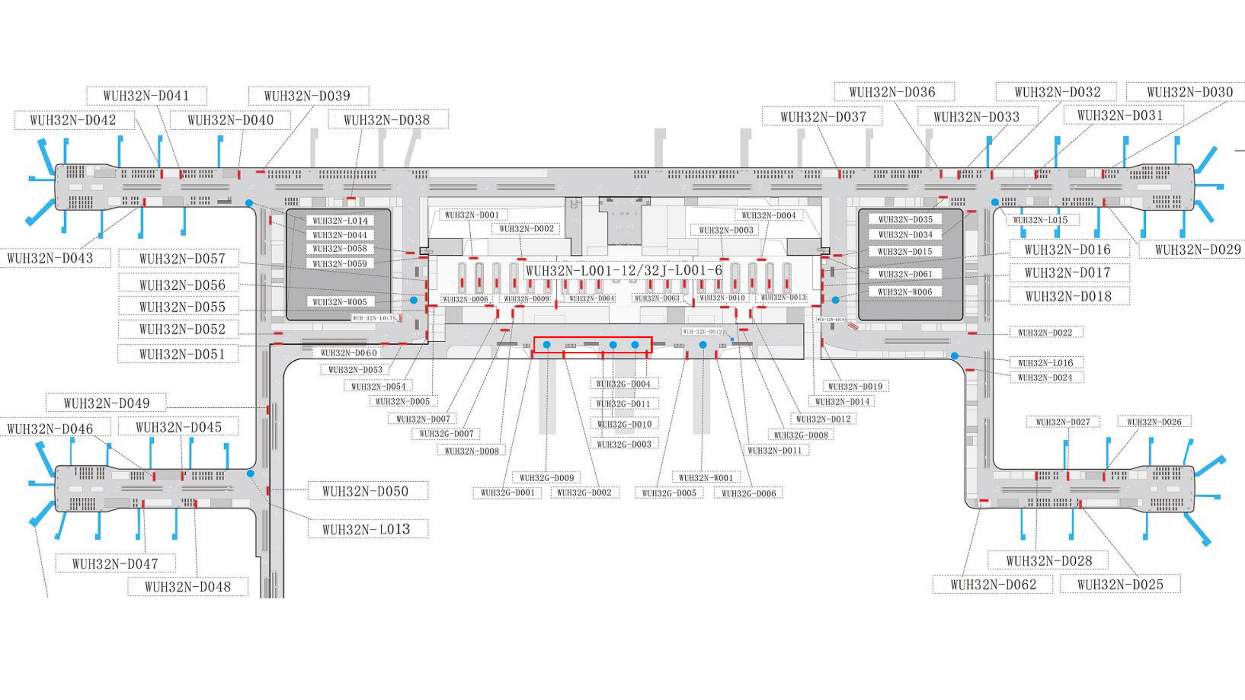 武汉天河机场广告广告-T3国内到达迎客厅包柱灯箱位置图