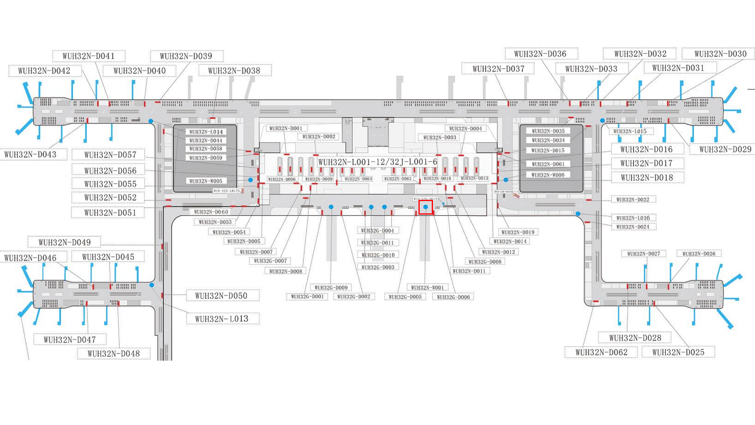 武汉天河机场广告广告-T3国内到达迎客厅实物展位位置图