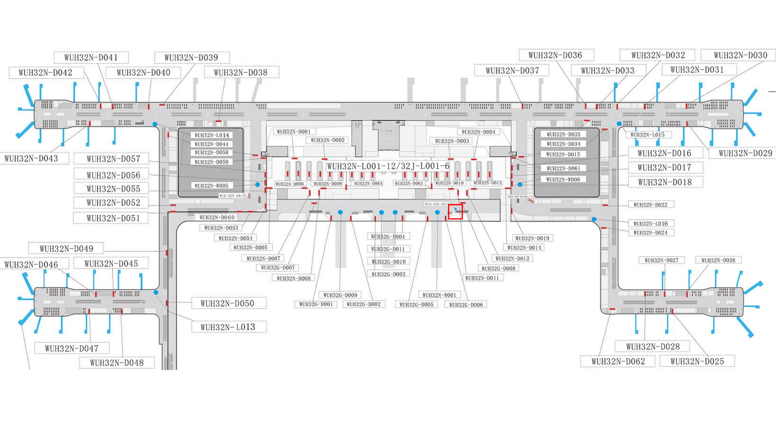 武汉天河机场广告广告-T3国内到达迎客厅包柱灯箱2位置图