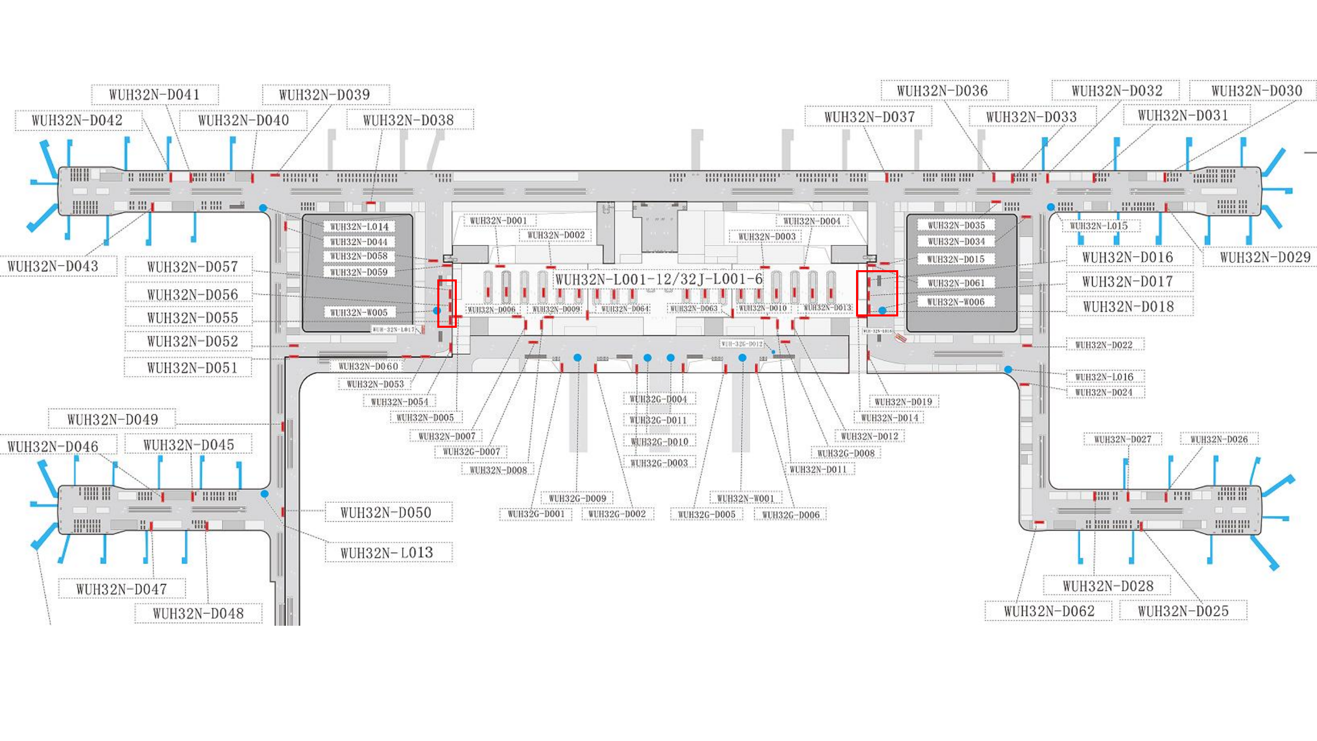 武汉天河机场广告广告-T3国内到达行李厅入口上方灯箱位置图