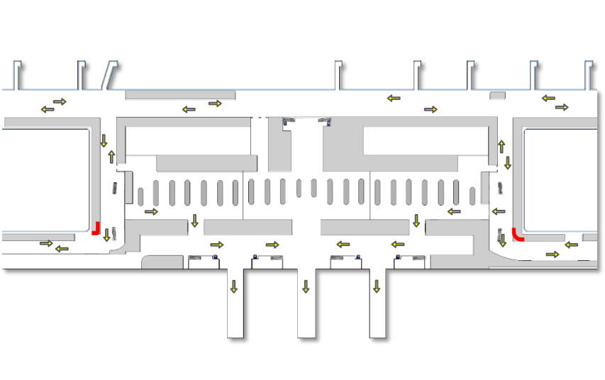 武汉天河机场广告广告-T3国内混流区LED大屏套装位置图