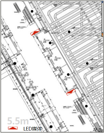 乌鲁木齐地窝堡国际机场广告-T4出发区2L南连廊名品大道LED屏位置图