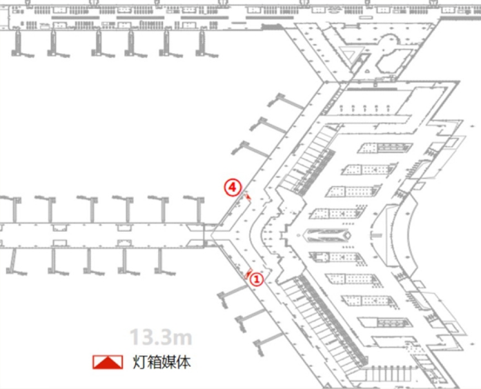 Wulumuqi Airport Advertising-Light box above the store in the 2L triangle area of T4 departure zoneBitmap
