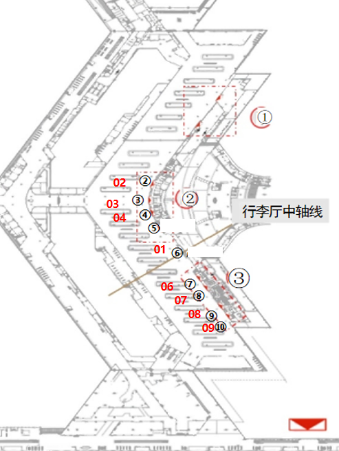 乌鲁木齐地窝堡国际机场广告-T4国内国际到达行李厅灯箱位置图
