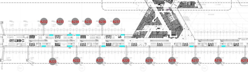 乌鲁木齐地窝堡国际机场广告-T4国内出发到达混流区灯箱位置图