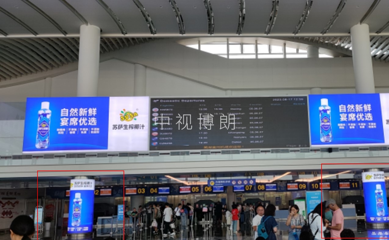 芜湖机场广告-到达落客平台包柱灯箱