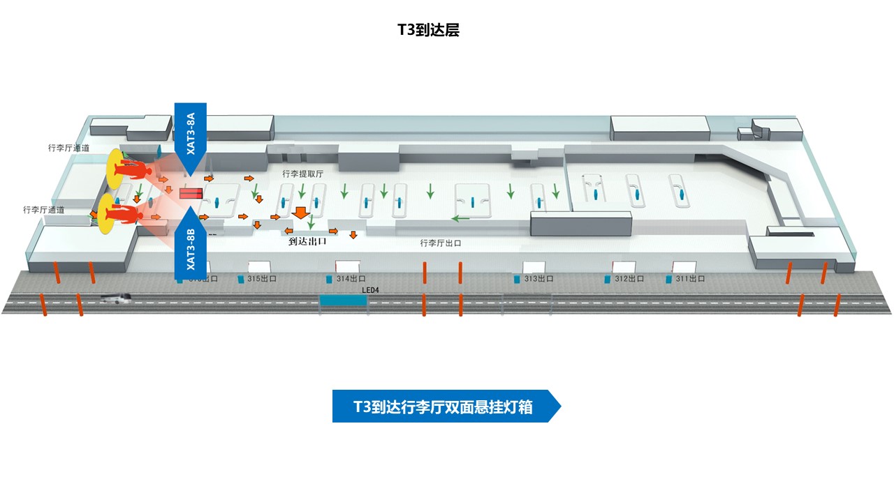 西安机场行李厅广告，西安机场灯箱广告