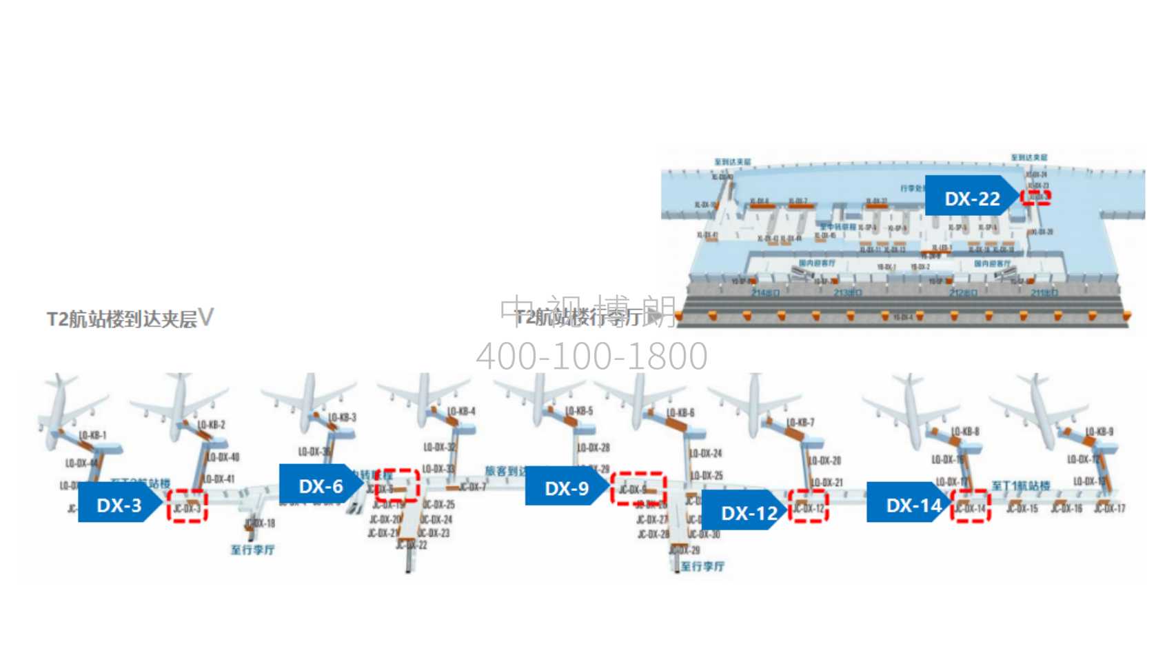 西安机场广告-T2国内到达行李厅灯箱套装2点位图