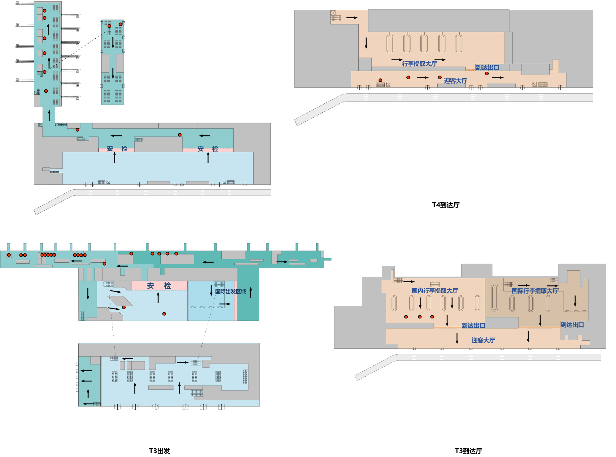 厦门高崎国际机场广告-T3/T4全覆盖机场电视机套装位置图
