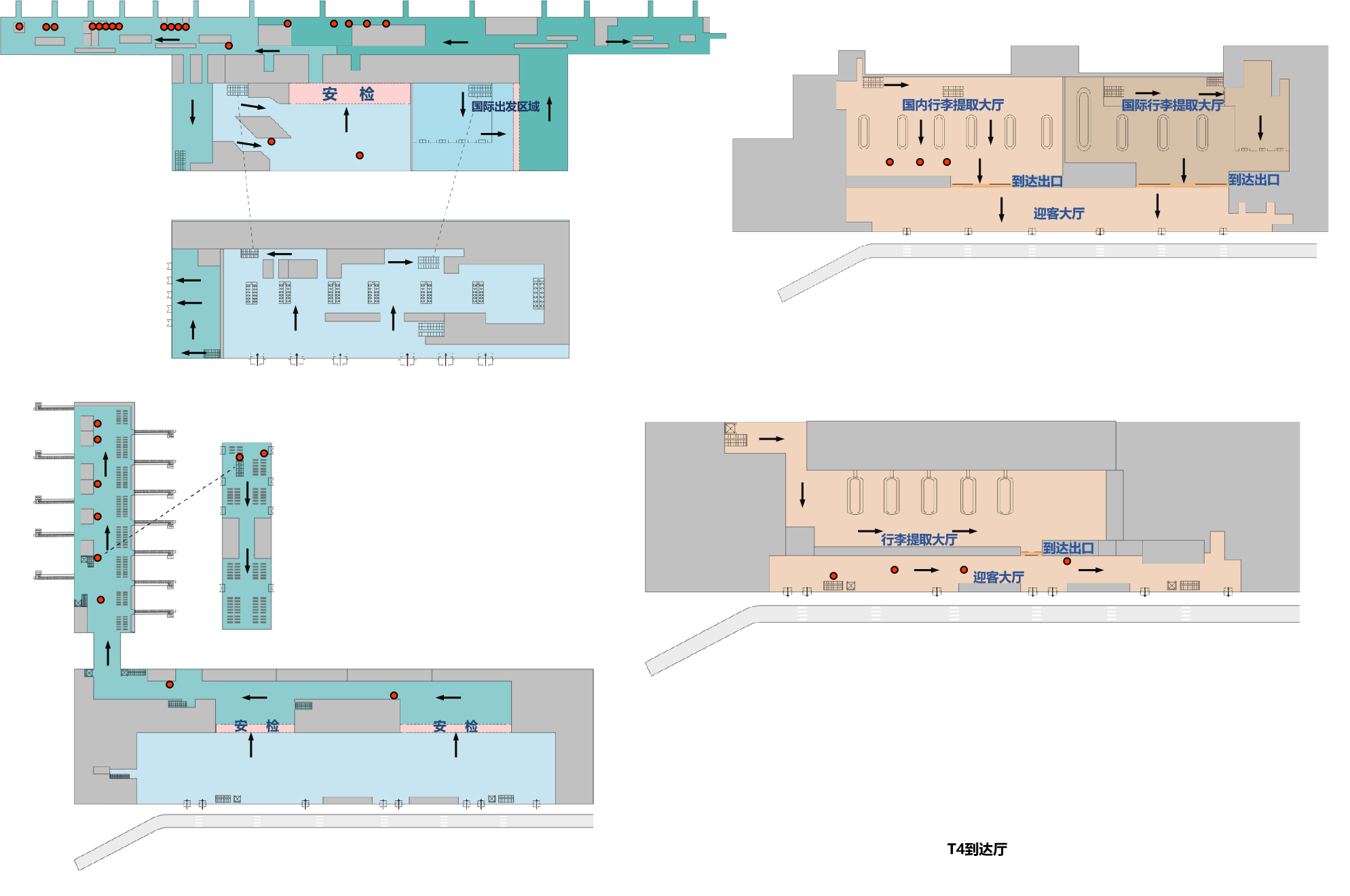 厦门高崎国际机场广告-T3/T4全覆盖电子刷屏套装位置图