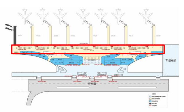 徐州观音国际机场广告-出发候机厅刷屏套装位置图