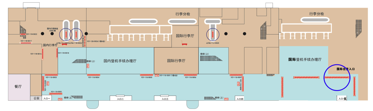 延吉机场广告-国际出发入口灯箱3点位图