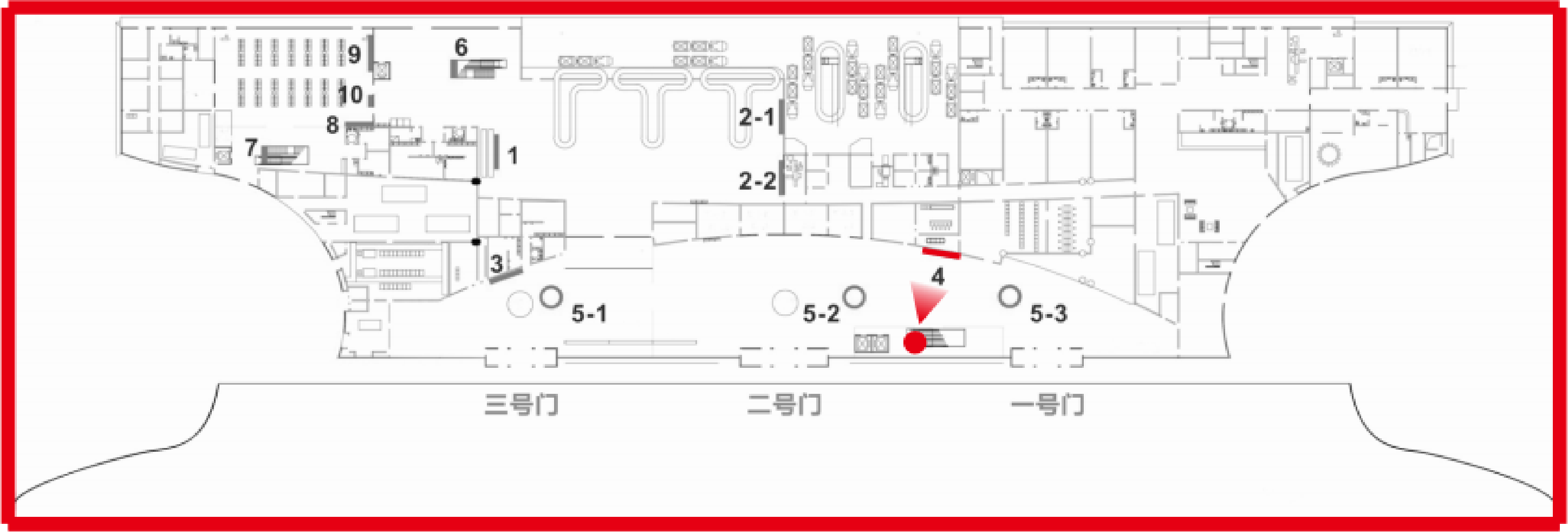宜宾五粮液机场-出发到达大厅1号门正对面灯箱点位图