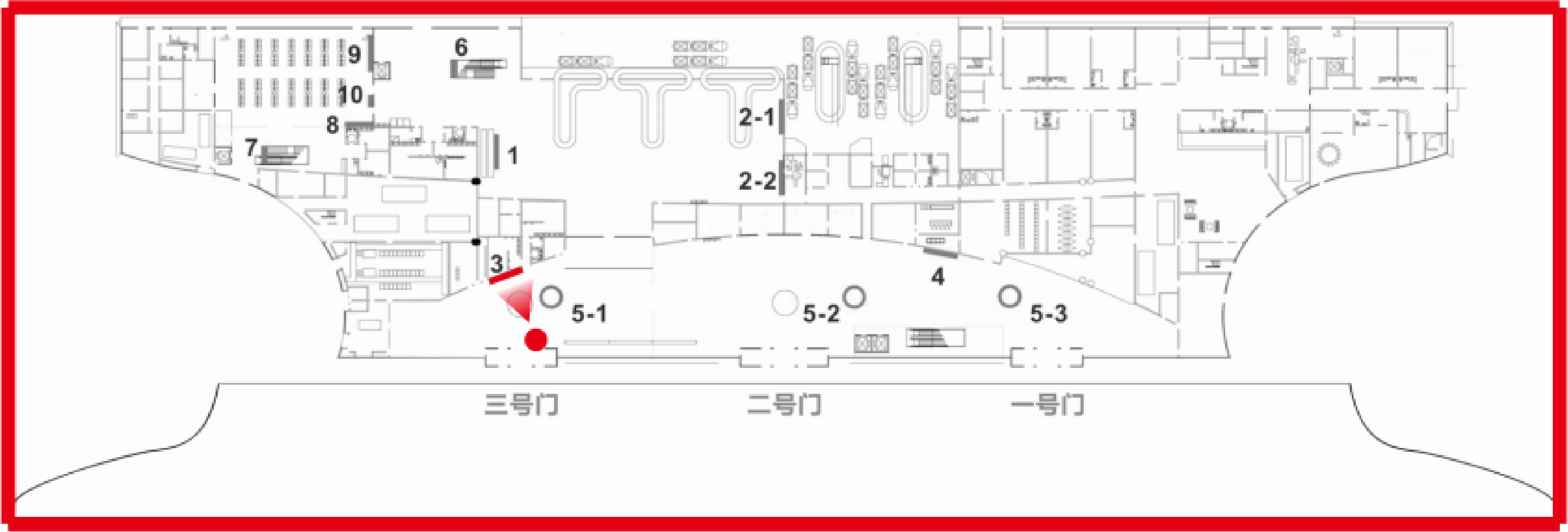 宜宾五粮液机场-出发到达大厅3号门正对面灯箱点位图
