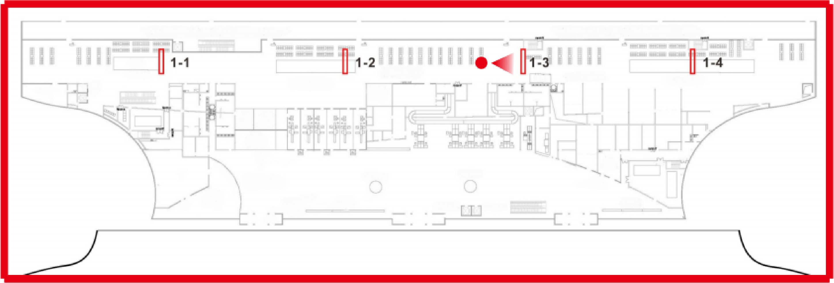 宜宾五粮液机场-出发候机大厅吊旗灯箱点位图