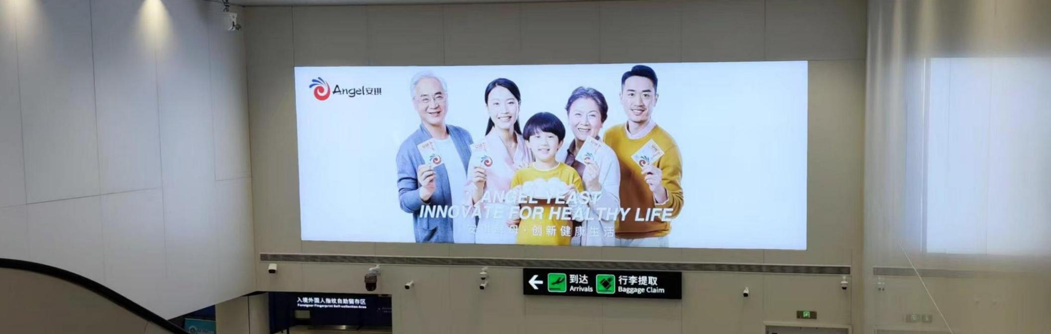 机场广告-国际到达厅下楼梯口正迎面灯箱