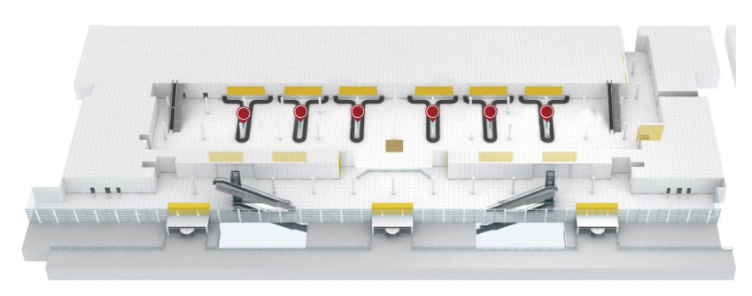 银川河东机场广告-T3到达行李厅LED大屏套装位置图