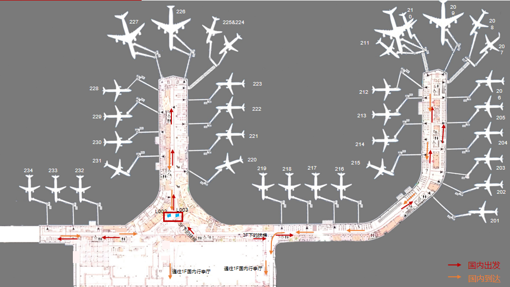 烟台蓬莱机场广告-混流区三角凌动岛圆形LED柱位置图