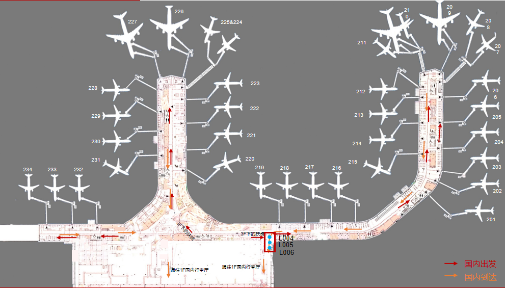 烟台蓬莱机场广告-混流区包柱LED套装位置图