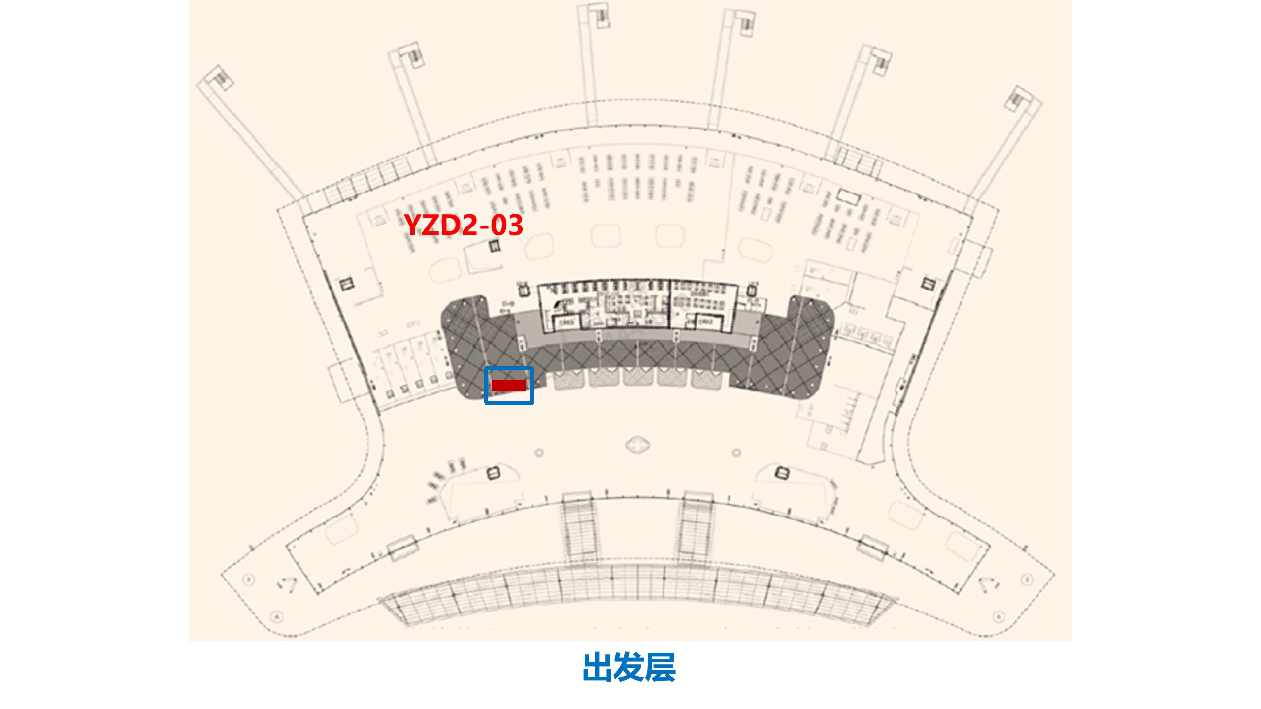 扬州机场广告广告-值机区灯箱1位置图