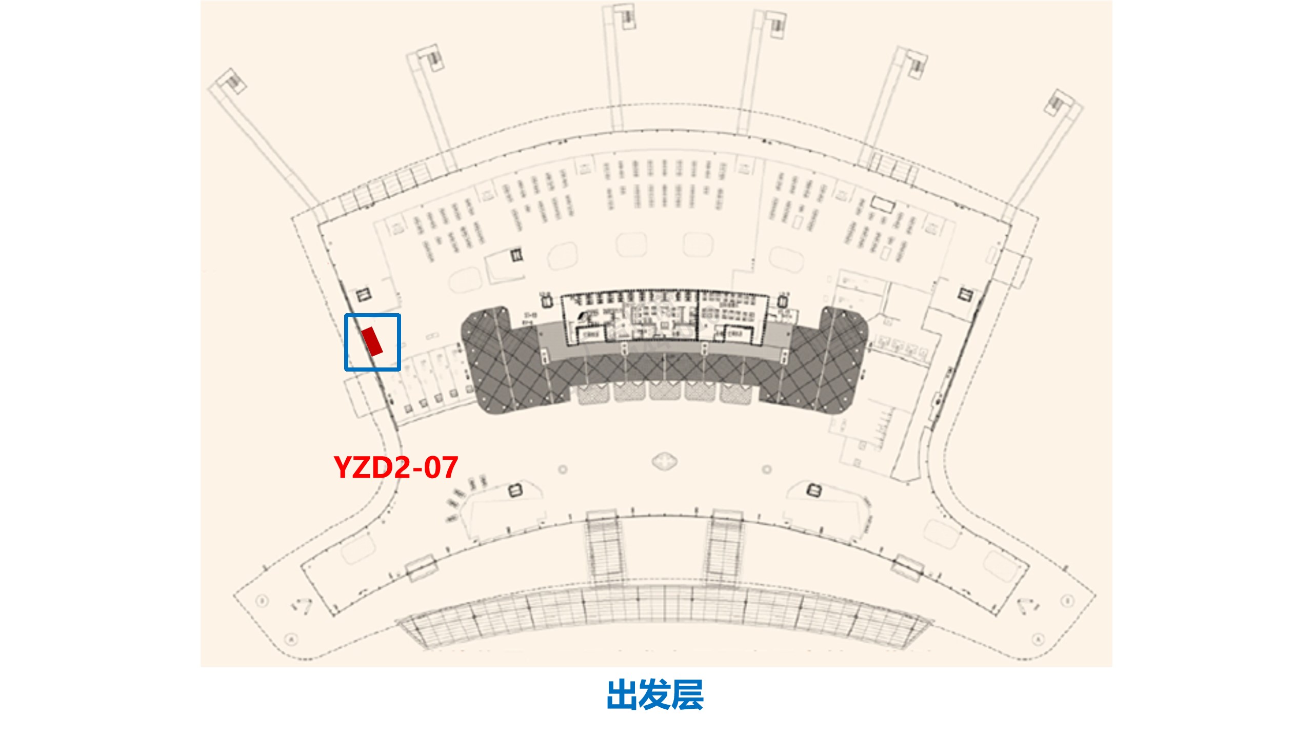 扬州机场广告广告-到达大厅&安检口北侧混流区灯箱位置图