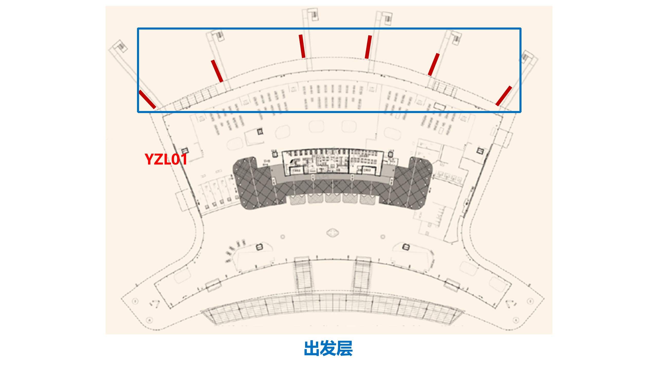 扬州机场广告广告-外廊桥玻璃贴位置图