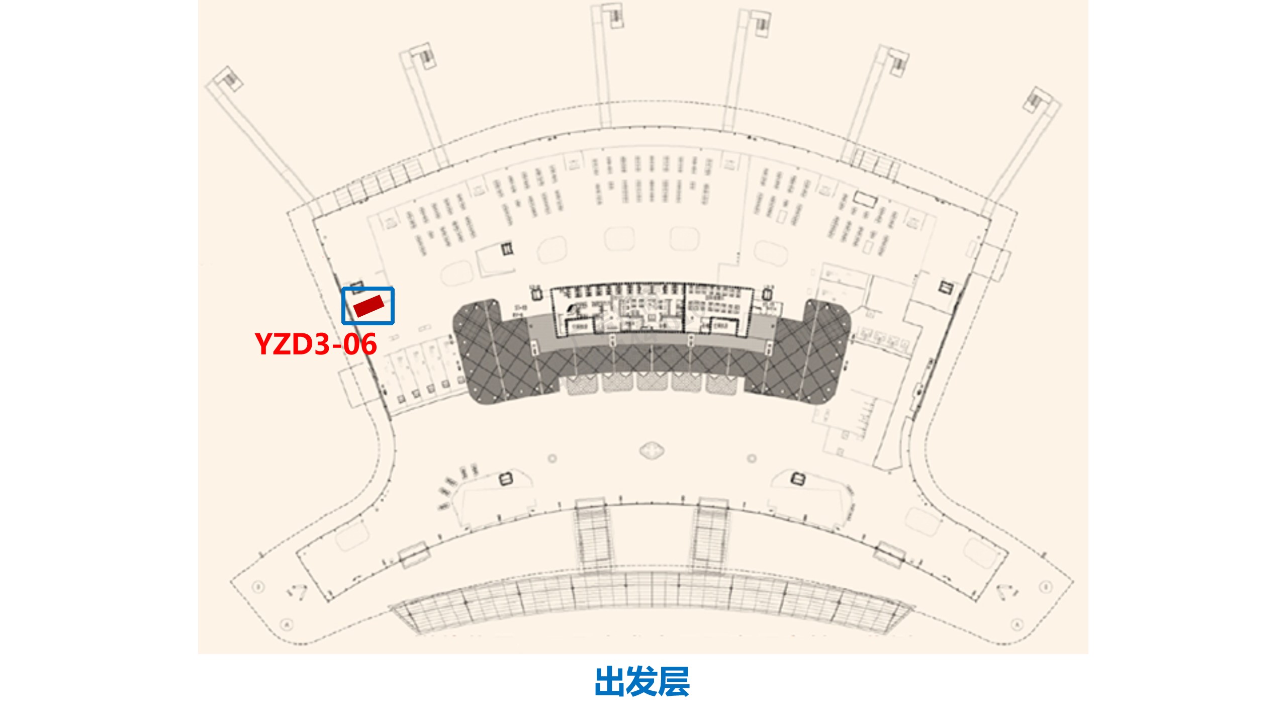 扬州机场广告广告-安检口北侧混流区扶梯处灯箱位置图