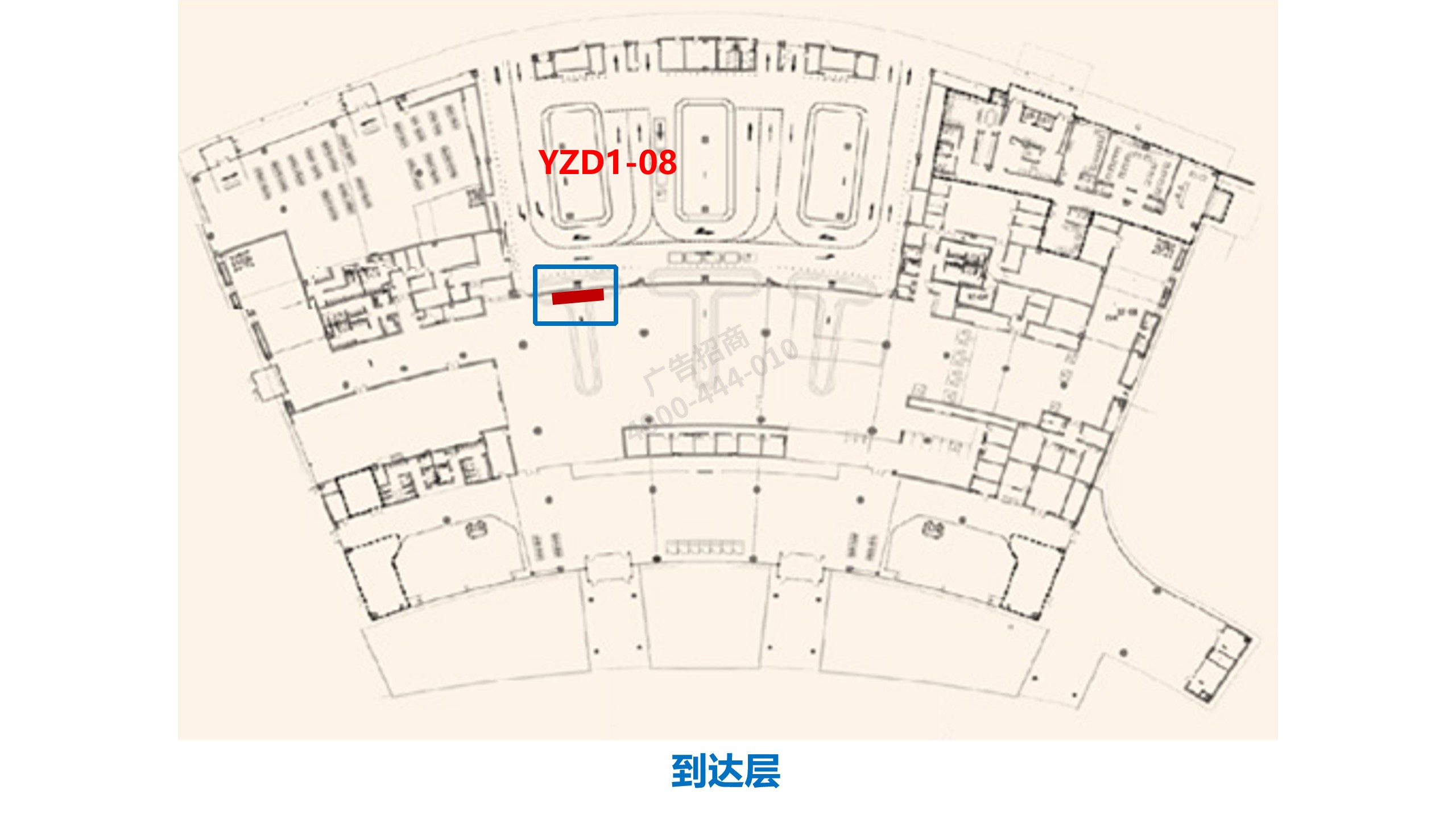 扬州机场广告广告-到达行李厅提取处灯箱1位置图