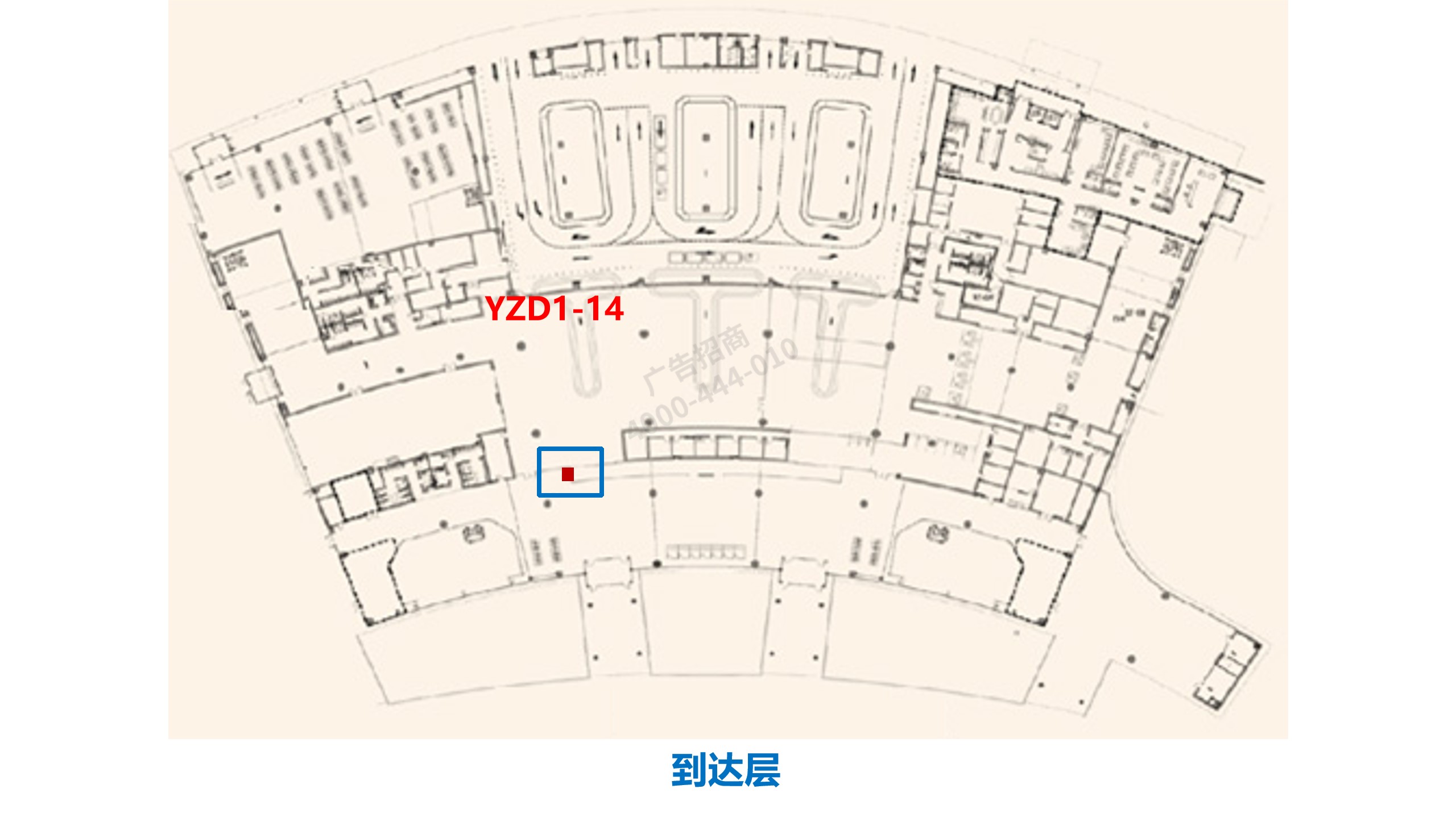 扬州机场广告广告-到达通廊灯箱4位置图