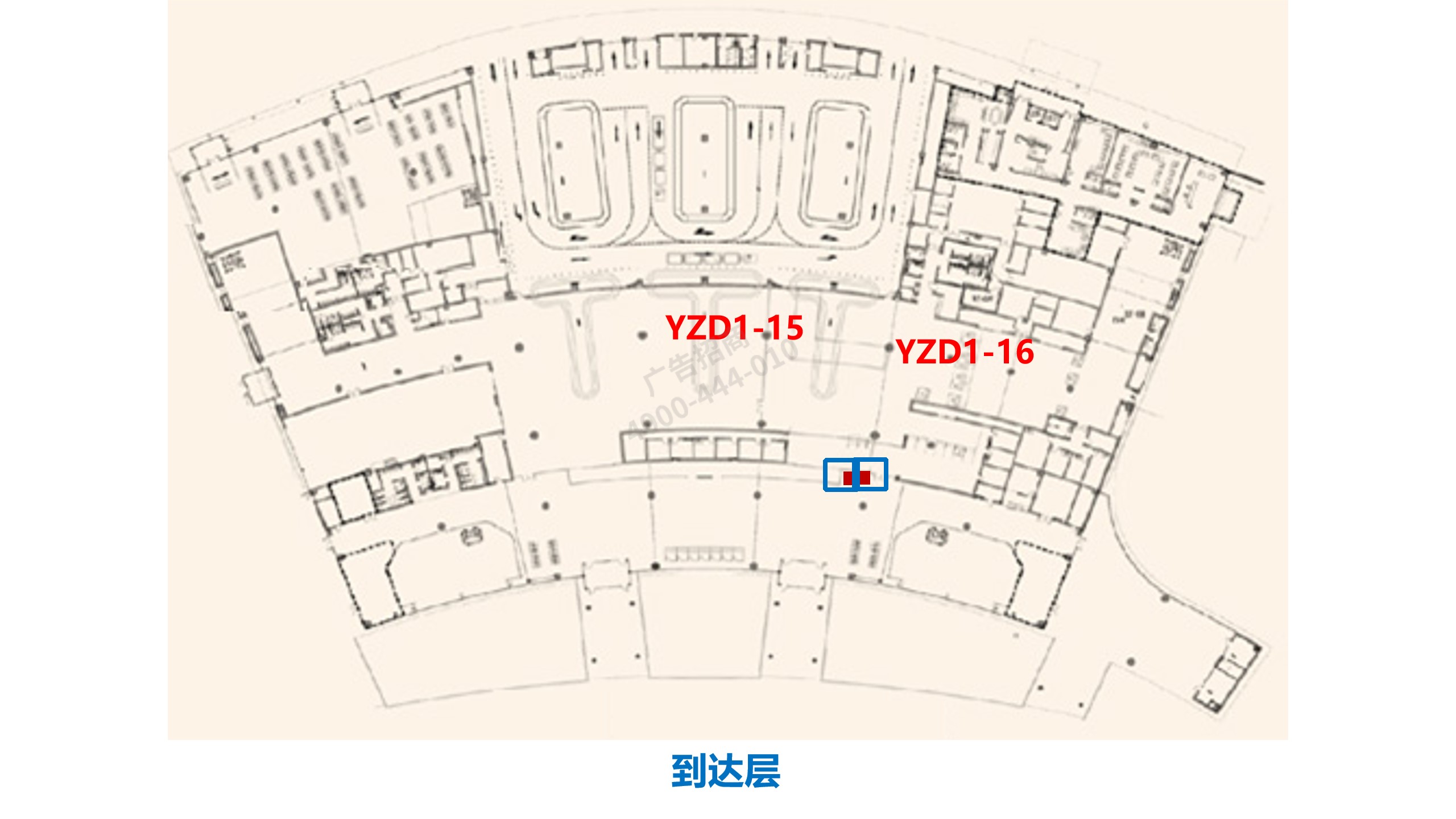 扬州机场广告广告-到达通廊灯箱8位置图