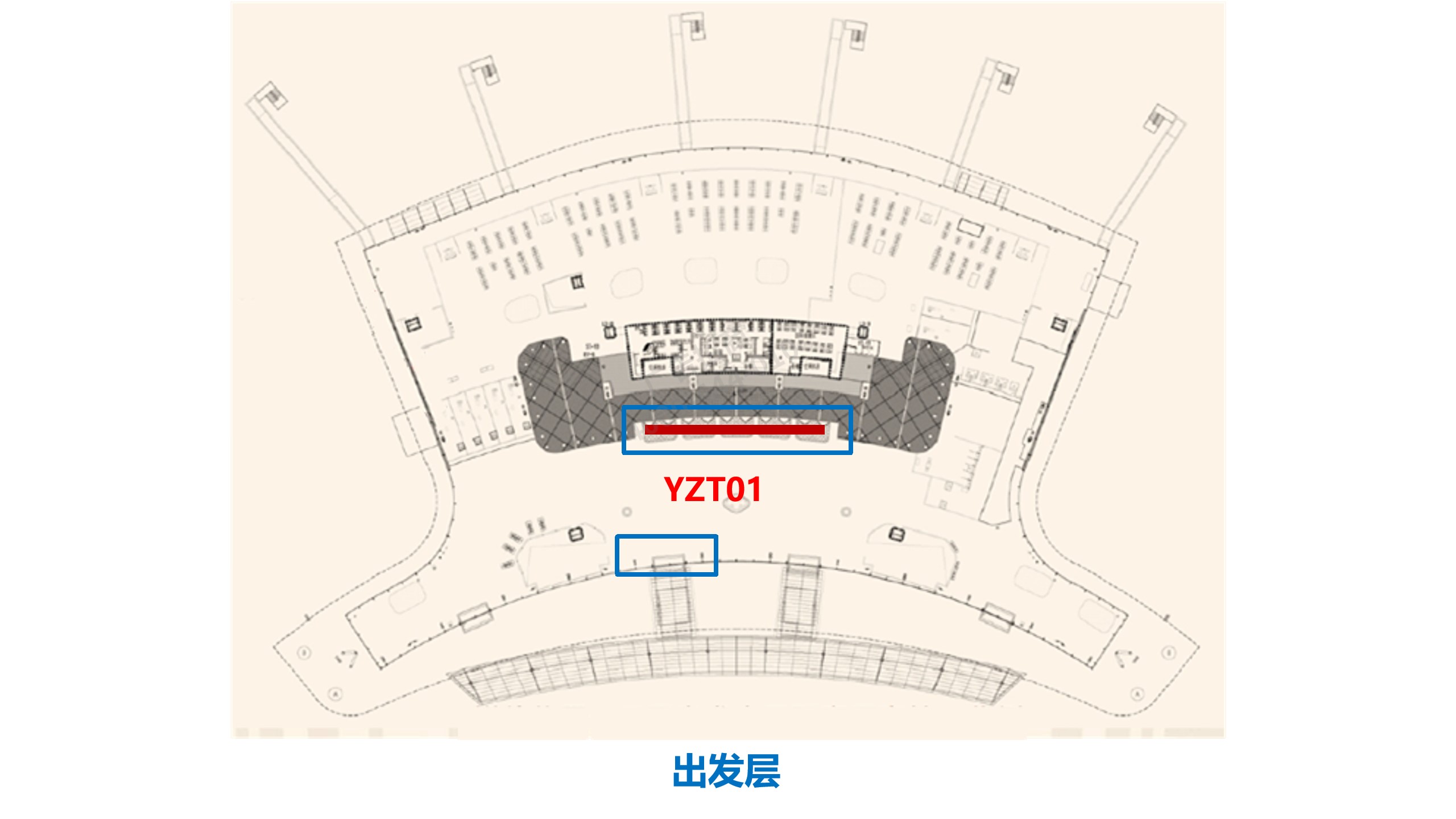 扬州机场广告广告-出发值机区玻璃贴位置图