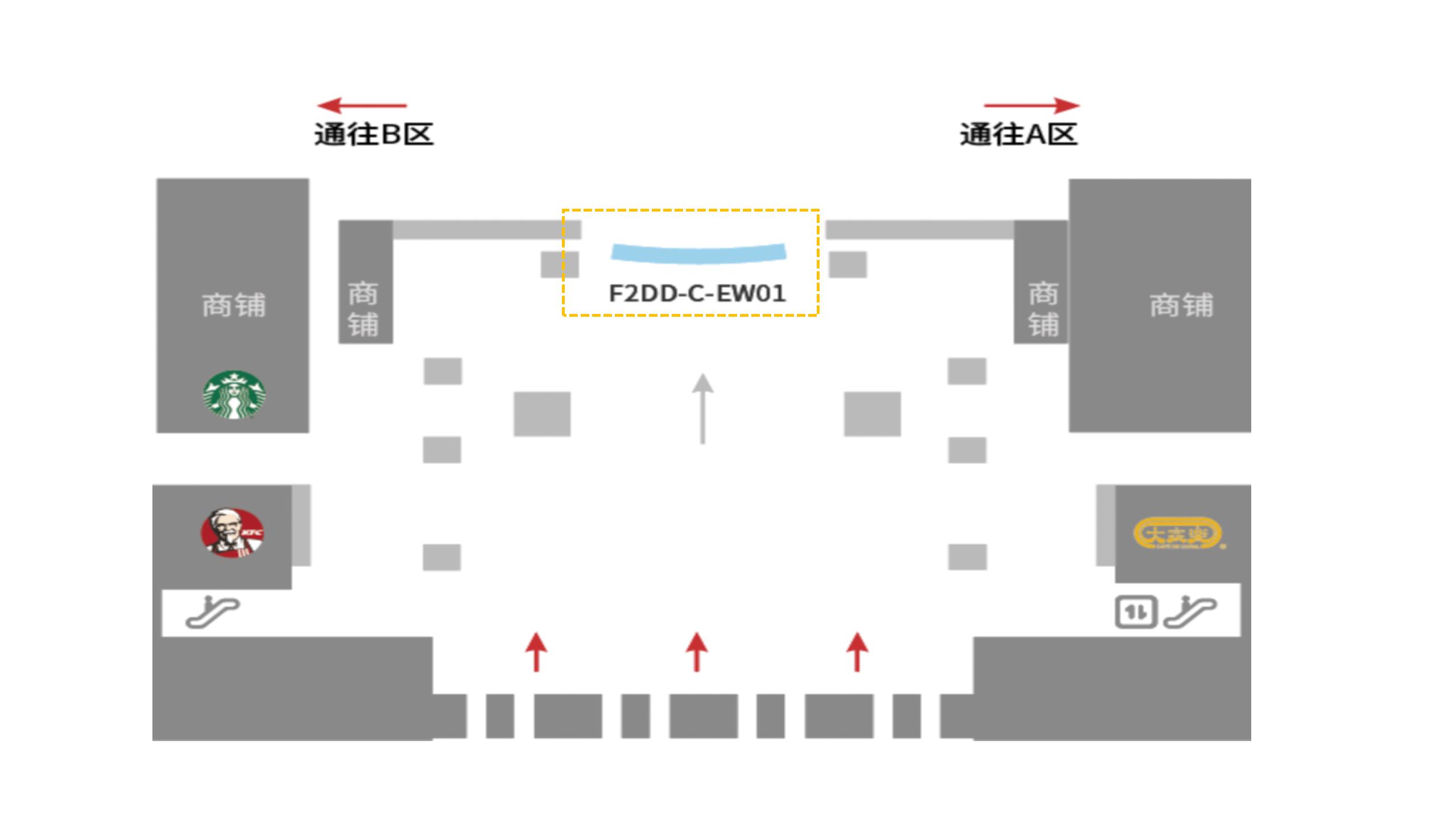 珠海机场广告-二层国内出发厅门楣LED大屏点位图