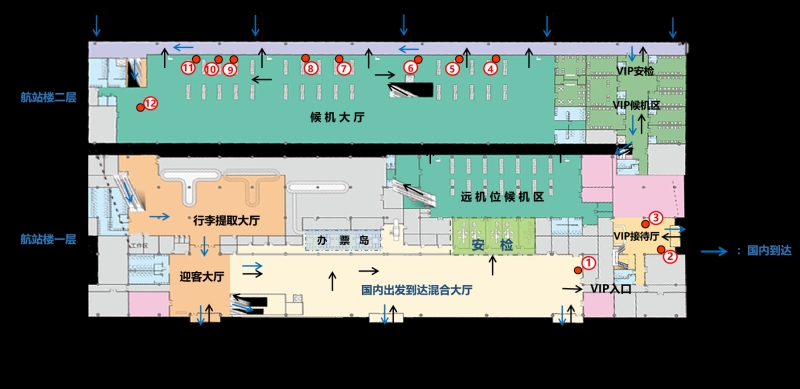 遵义茅台机场广告-混流/候机/贵宾厅刷屏套装位置图