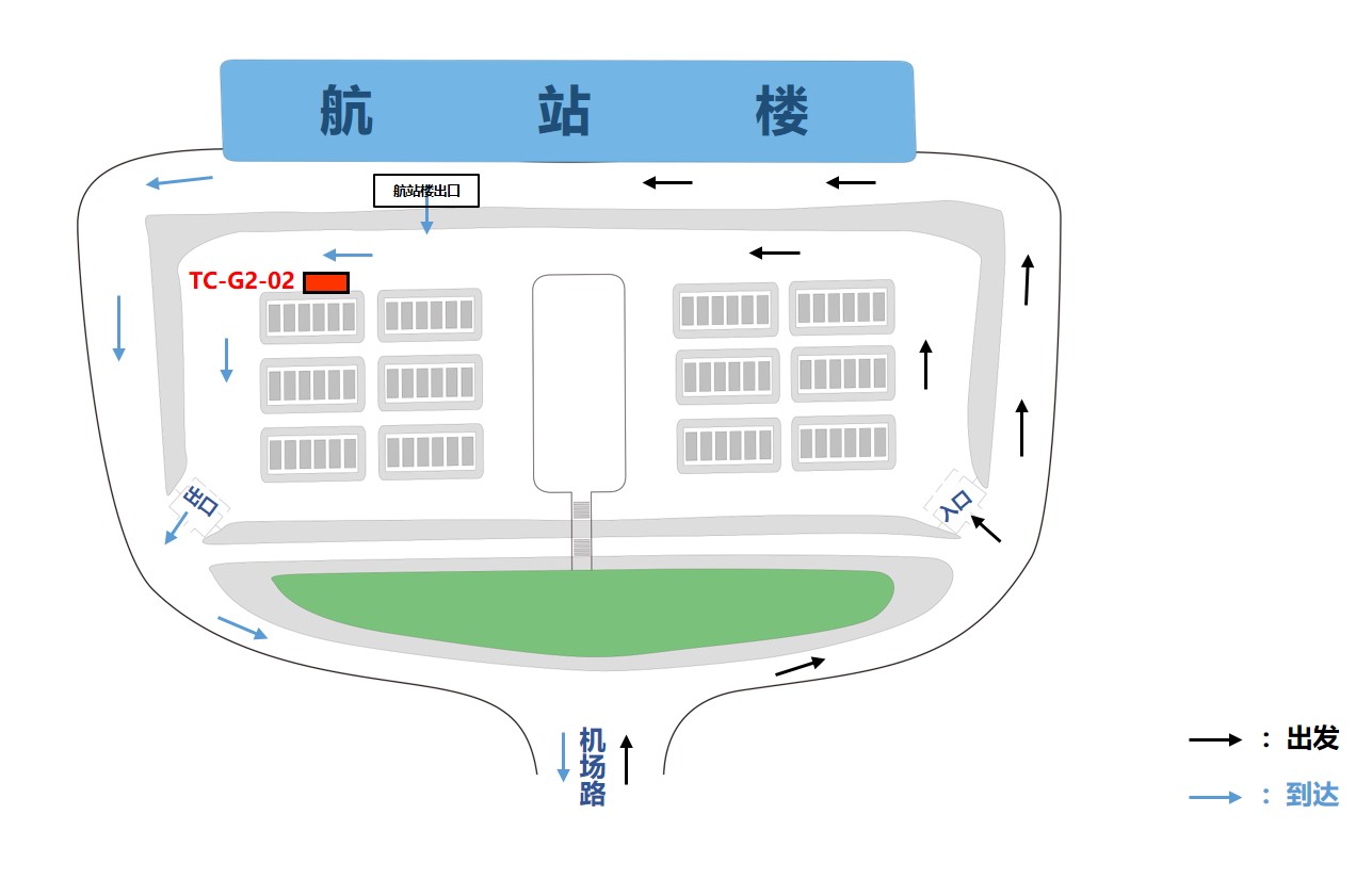 遵义茅台机场广告-航站楼前停车场灯箱2位置图