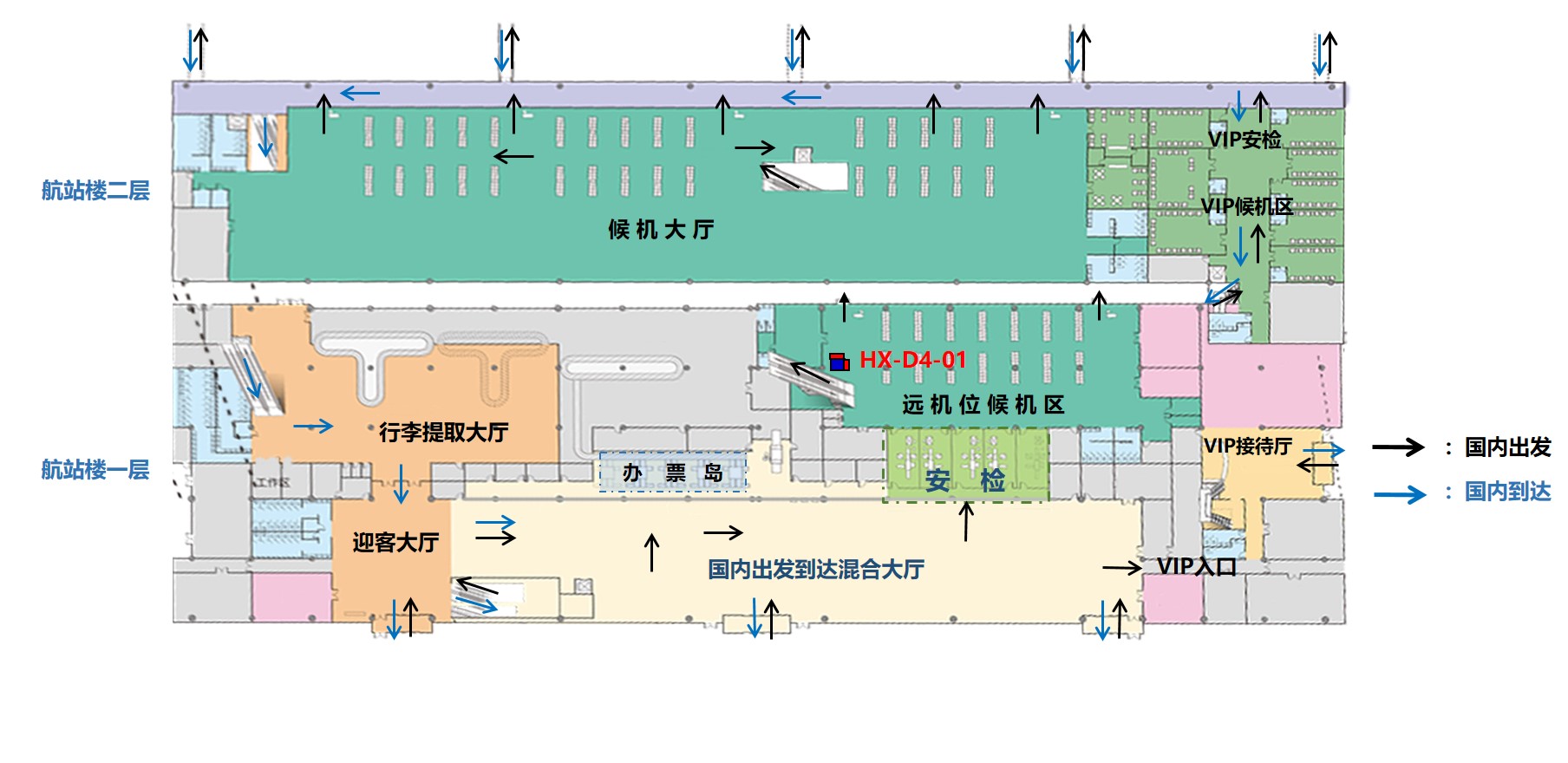 遵义茅台机场广告-出发候机厅包柱灯箱套装位置图