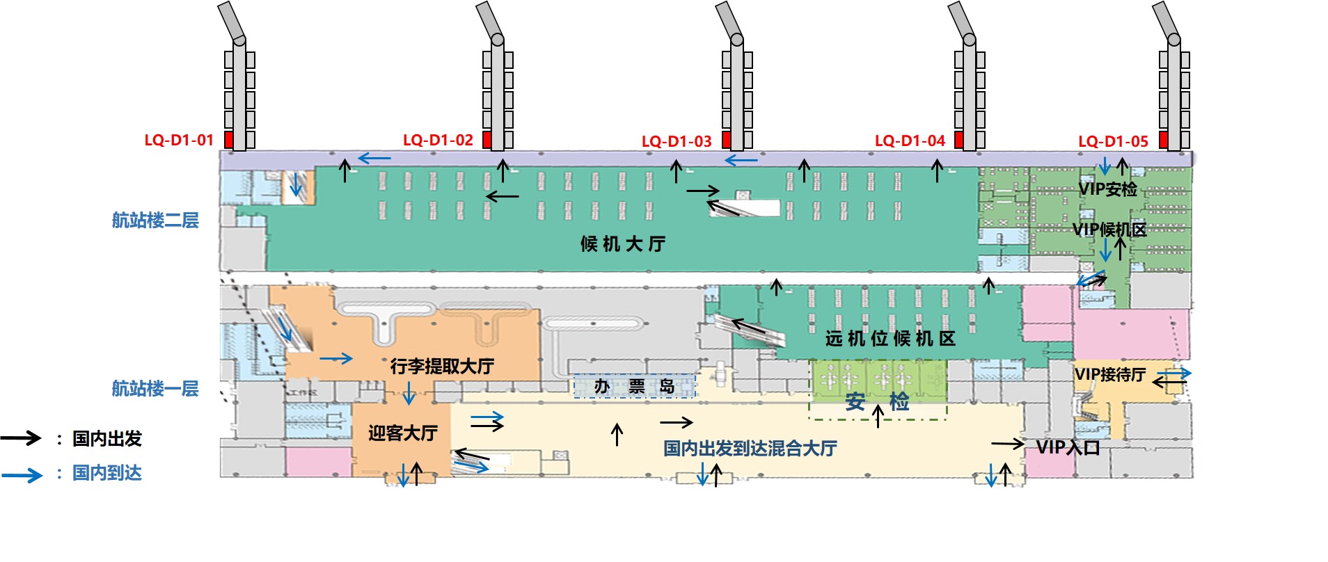遵义茅台机场广告-航站楼内廊桥KT板套装位置图