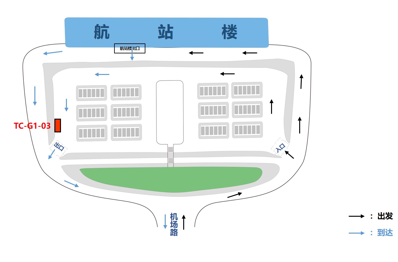 遵义茅台机场广告-航站楼前停车场出口灯箱3位置图