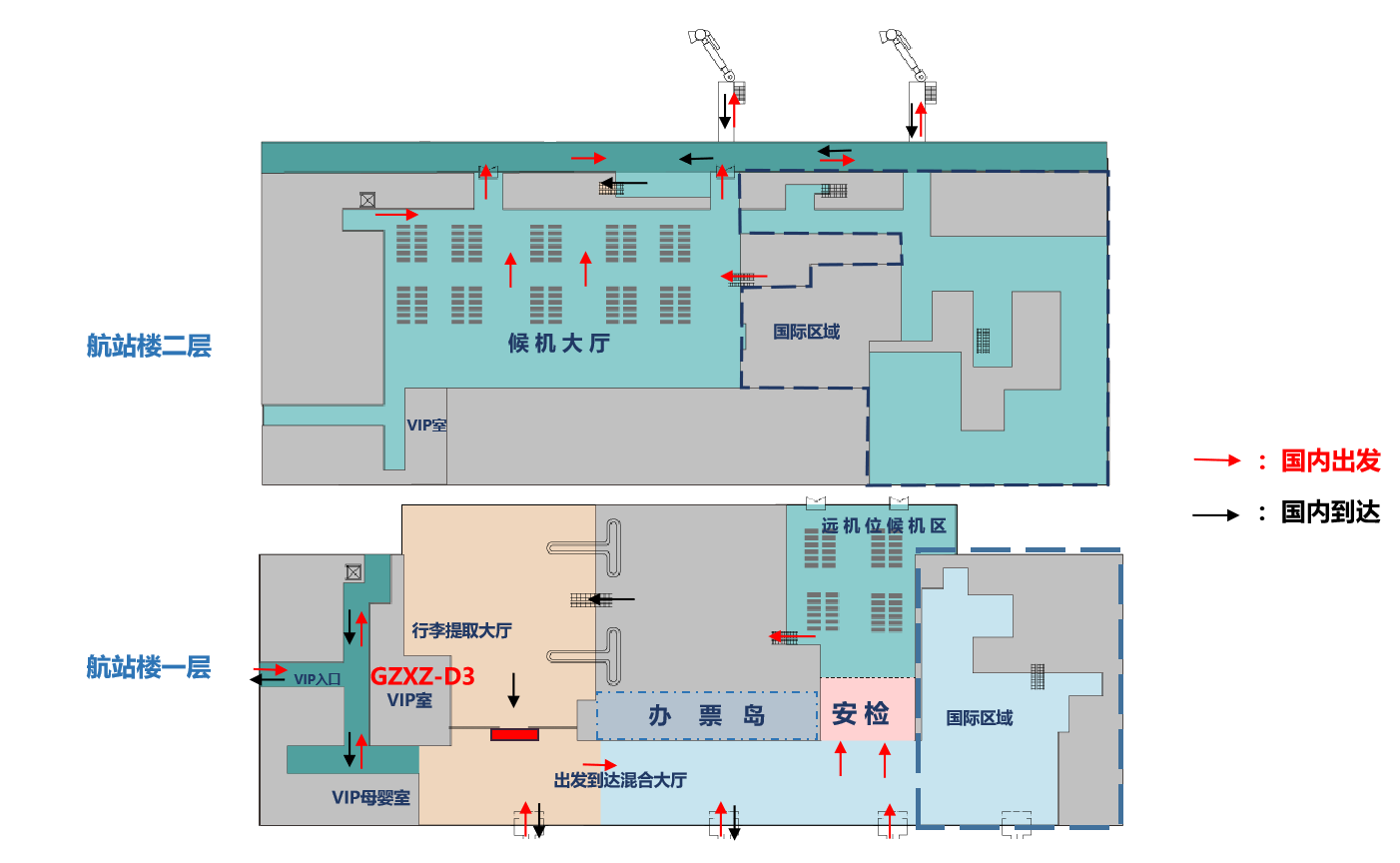 遵义新舟国际机场广告-国内混流厅灯箱D3点位图