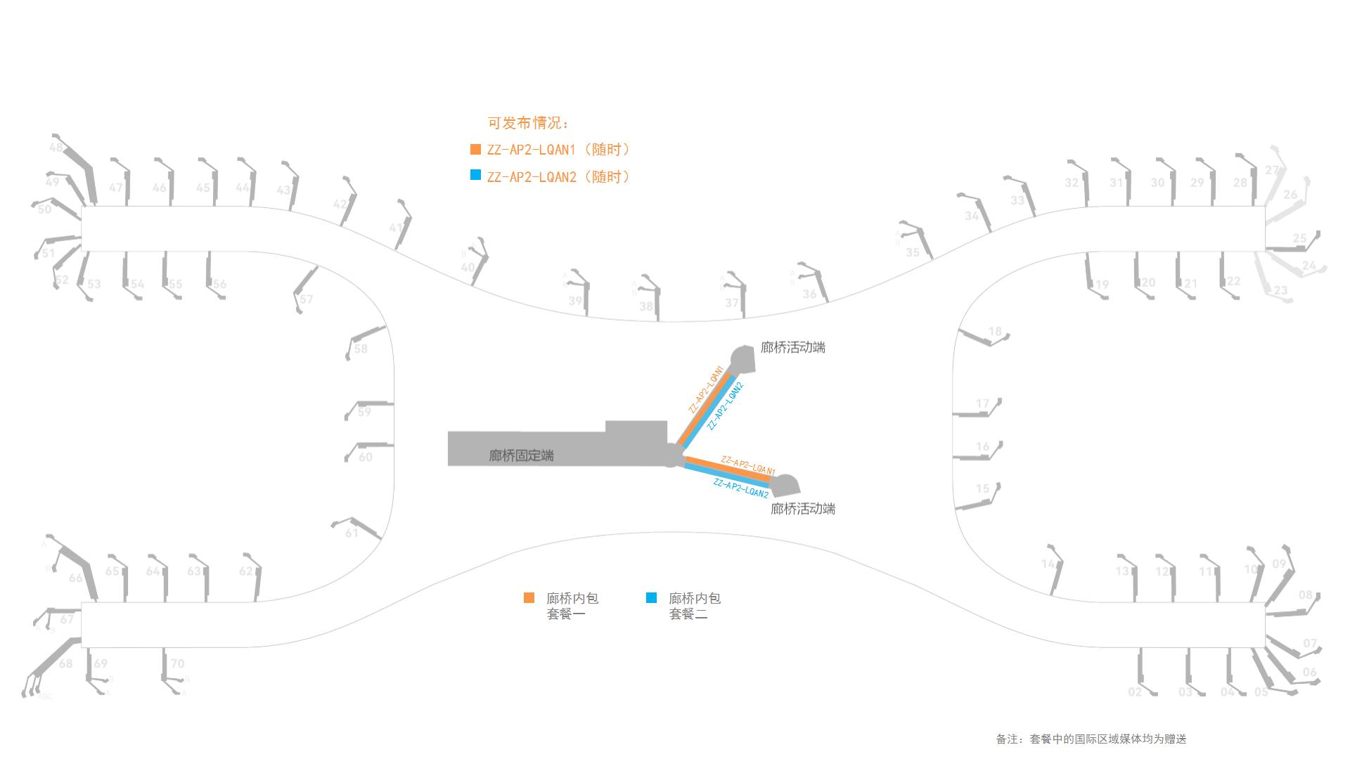 郑州新郑国际机场广告-内廊桥贴纸套装位置图